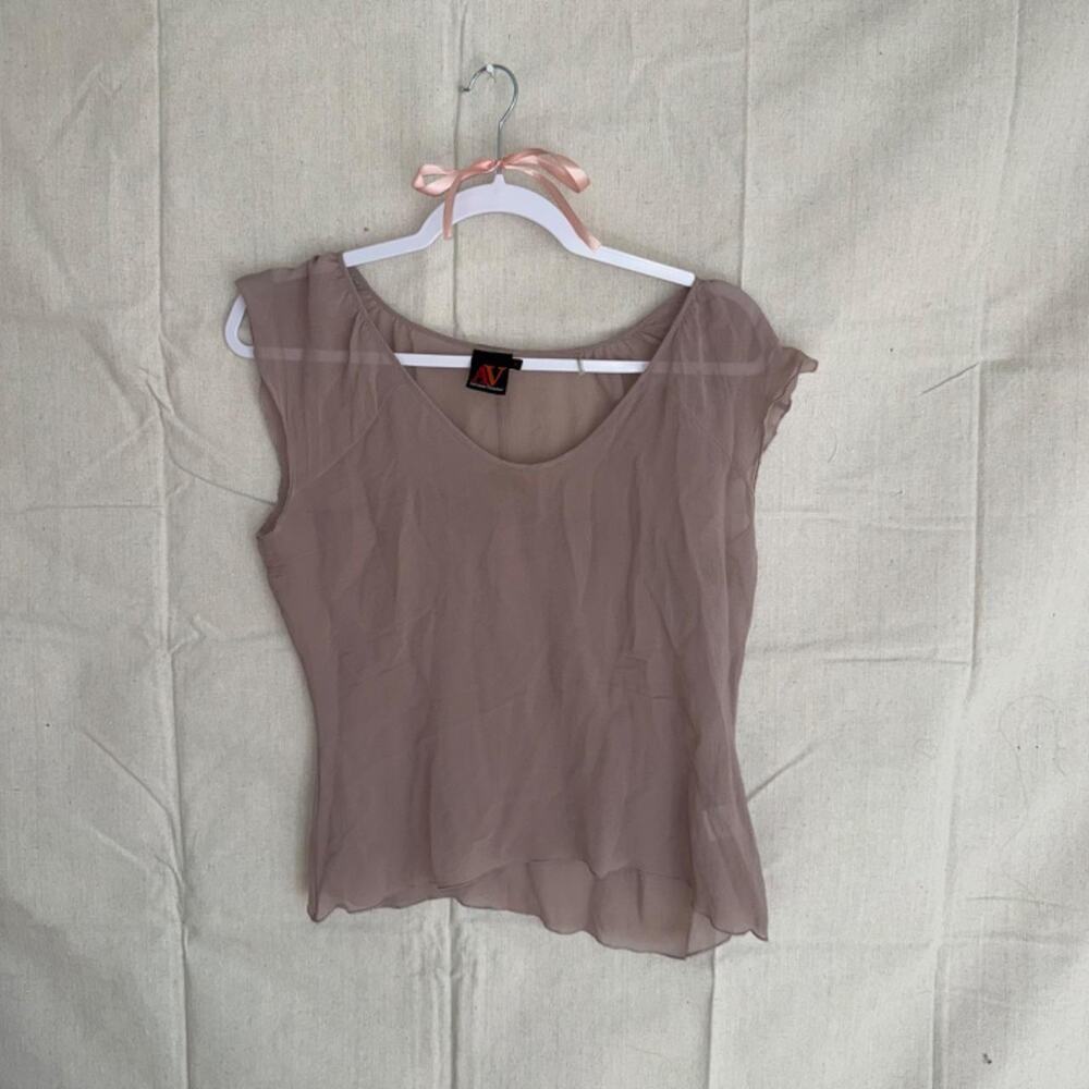 Purple sheer adrienne vittadini top